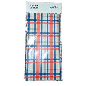 Cook With Color Plaid Food Liner Paper Sheets 12ct NWT